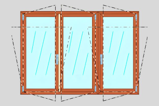 A 3 ante destra/sinistra con vasistas