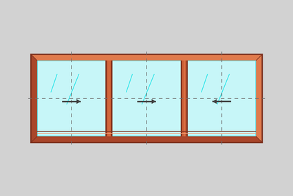 Tripla anta scorrimento orizzontale
